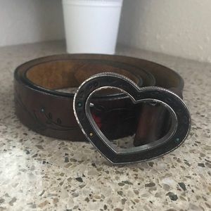 Vintage Floral Brighton Belt with Heart Buckle